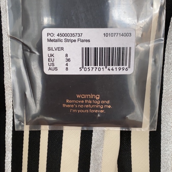 Peace+Love silver metallic stripe flared pants - Picture 6 of 7